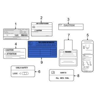 New Fits Nissan, Tire Information Label - Part # 990906RR4A