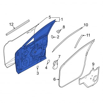 New OEM Front Left Door Shell Fits, 2021-2024 Nissan Rogue - Part # 80101-6RR0A