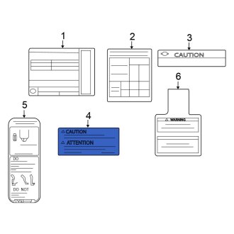 New Fits Nissan, Caution Label - Part # 990533ZB0A