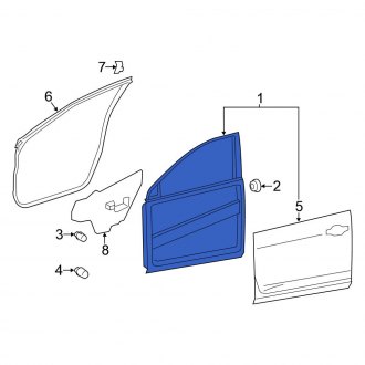 New OEM Front Right Door Shell Fits, 2014-2020 Nissan Rogue - Part # 80100-6FL0A