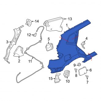 New OEM Rear Right Outer Quarter Panel Fits, 2014-2020 Nissan Rogue - Part # 78112-4BA0A