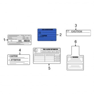 New Fits Nissan, A/C System Information Label - Part # 27090E953B