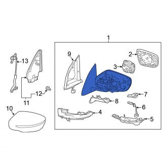 New OEM Front Left Door Mirror Fits, 2020-2022 Nissan Rogue Sport - Part # 96302-6MR0A