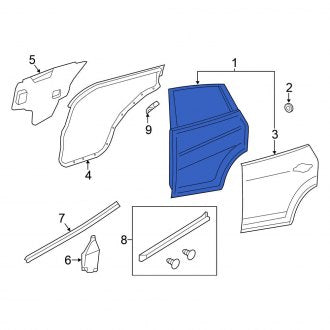 New OEM Rear Right Door Shell Fits, 2017-2022 Nissan Rogue Sport - Part # H210M-6MAMA