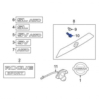 New Fits Nissan, Liftgate Finish Panel Bolt - Part # 848576MA0A