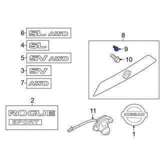 New Fits Nissan, Liftgate Finish Panel Clip - Part # 908256MA0A