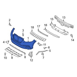 New OEM Front Bumper Cover Fits, 2021-2024 Nissan Kicks - Part # 62022-5R00J