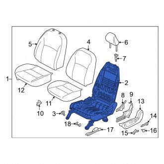 New OEM Front Left Seat Frame Fits, 2019-2020 Nissan Kicks - Part # 87651-5RB4D