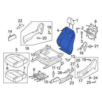 New OEM Front Left Seat Back Assembly Fits, 2023-2024 Nissan Ariya - Part # 87650-5MP9C