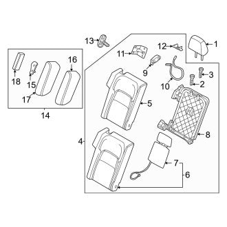 New OEM Front Left Seat Back Assembly Fits, 2023-2024 Nissan Ariya - Part # 87650-5MP4A