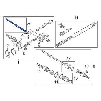 New OEM Rear Left Drive Axle Shaft Fits, 2013-2024 Nissan Frontier - Part # 38163-EB45B