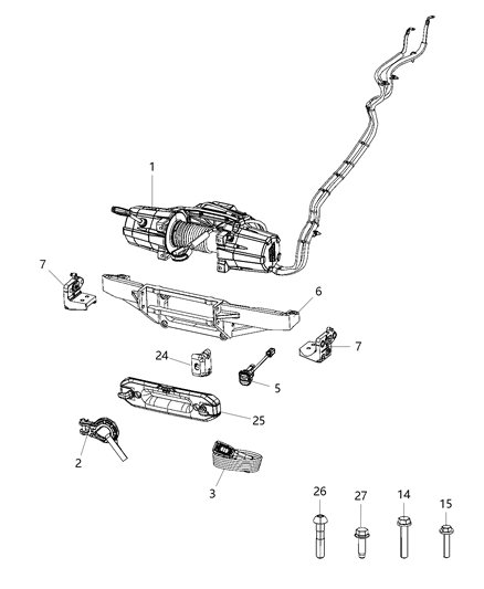 New 2019 Fits Chrysler 2500 Bracket-Winch - Part # 68349988AA