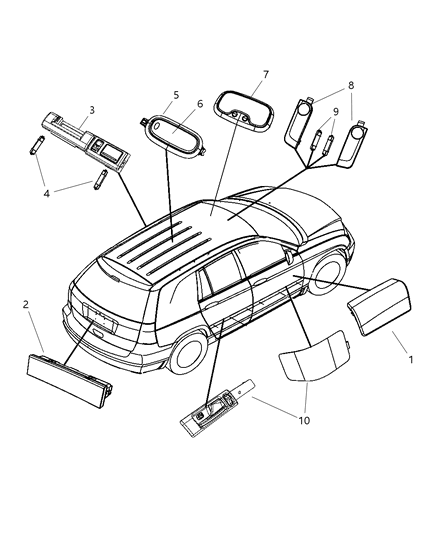 New 2004-2008 Fits Chrysler Pacifica Lamp-Courtesy - Part # 4685887AA