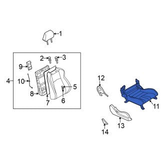 New OEM Right Seat Cushion Foam Fits, 2007-2008 Nissan 350Z - Part # 873A2-CF46B