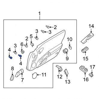 New Fits Nissan, Door Interior Trim Panel Retainer - Part # 802875L300