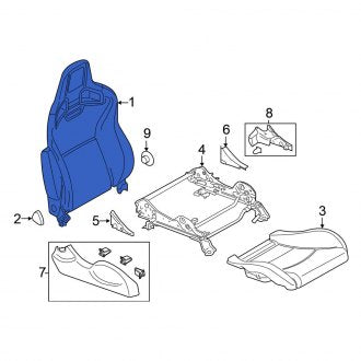 New OEM Right Seat Back Assembly Fits, 2015-2020 Nissan 370Z - Part # 87600-6GA0D