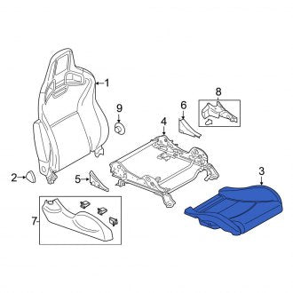 New OEM Right Seat Cushion Foam Fits, 2015-2019 Nissan 370Z - Part # 87300-1EJ0C