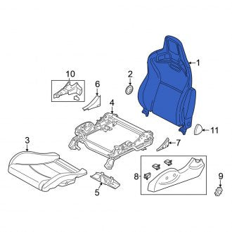 New OEM Left Seat Back Assembly Fits, 2015-2020 Nissan 370Z - Part # 87650-6GA0D