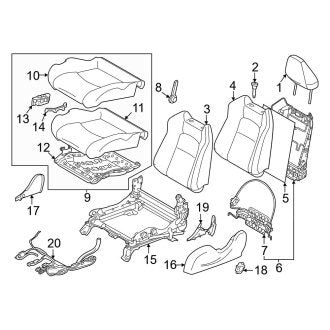 New OEM Right Seat Cushion Foam Fits, 2023-2025 Nissan Z - Part # 87300-6GP1D