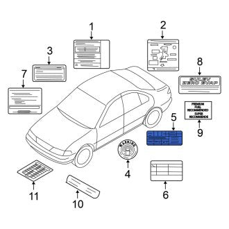 New Fits Nissan, Tire Information Label - Part # 990904Z020