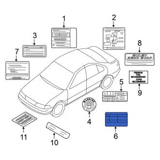 New Fits Nissan, A/C System Information Label - Part # 270904Z000
