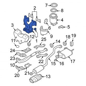 New OEM Exhaust Manifold Fits, 2000-2002 Nissan Sentra - Part # 14002-6M425