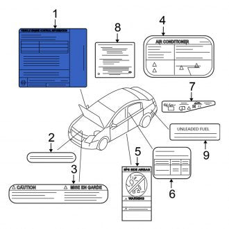 New Fits Nissan, Emission Label - Part # 148059AA2A
