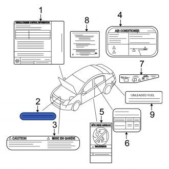 New Fits Nissan, Caution Label - Part # 2143579901