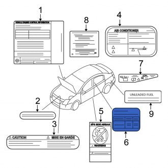 New Fits Nissan, Tire Information Label - Part # 99090ET010