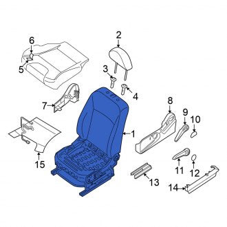 New OEM Front Left Seat Fits, 2011-2012 Nissan Sentra - Part # 87651-9AA3D