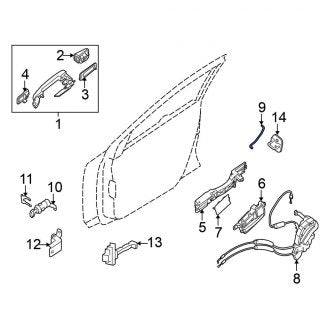 New Fits Nissan, Front Right Door Lock Operating Rod - Part # 80514ET000