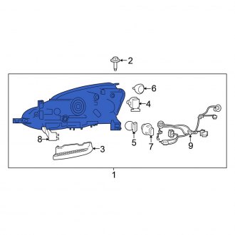 New OEM Front Right Headlight Assembly Fits, 2018-2019 Nissan Sentra - Part # 26010-5UD5A