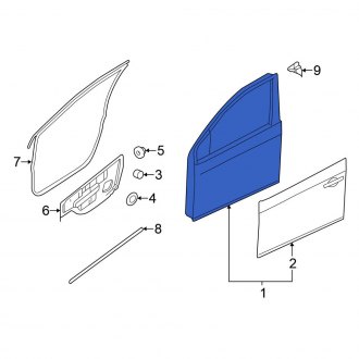 New OEM Front Left Door Shell Fits, 2013-2019 Nissan Sentra - Part # H0101-4AFMB