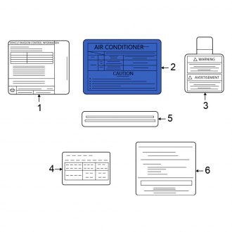 New Fits Nissan, A/C System Information Label - Part # 270906LB1B