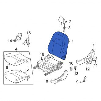 New OEM Front Left Seat Back Assembly Fits, 2022-2024 Nissan Sentra - Part # 87650-6LX8E