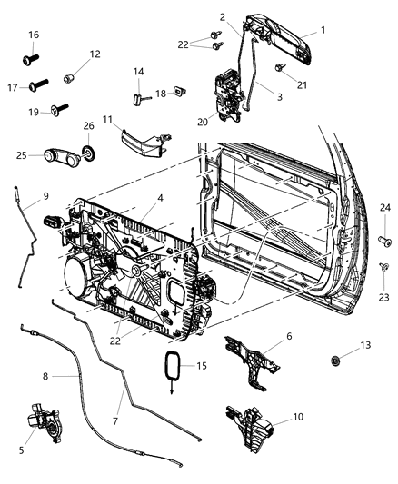 New 2018 Fits Chrysler 1500 Handle-Exterior Door - Part # 1GH261S2AE