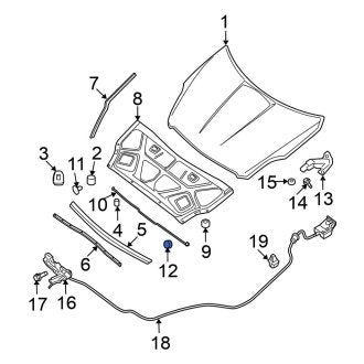New 2007-2018 Fits Nissan Altima Hood Prop Rod Retainer, Part # 65722-JA000