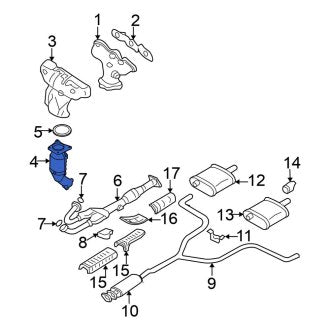 New OEM Left Catalytic Converter Fits, 2009-2013 Nissan Altima - Part # 208A3-ZN80A