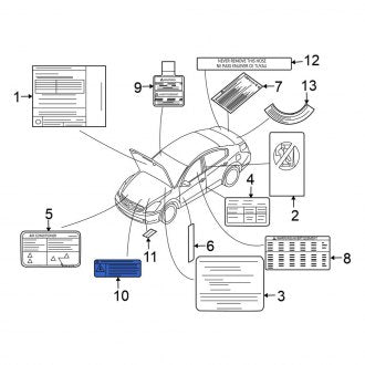 New Fits Nissan, Caution Label - Part # 990C2JA80A