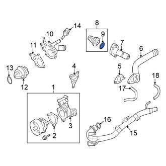 New Fits Nissan, Engine Coolant Thermostat O-Ring - Part # 21049ED00A