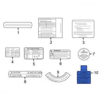 New Fits Nissan, Air Bag Information Label - Part # 165449HP0A