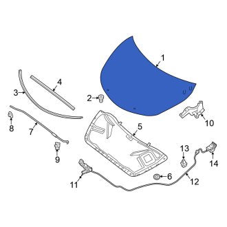 New OEM Front Hood Panel Fits, 2016-2018 Nissan Altima - Part # 65100-9HS0A