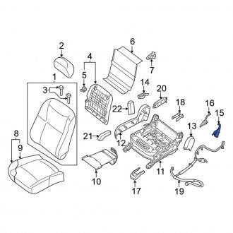 New Fits Nissan, Front Left Inner Seat Back Recliner Adjustment Mechanism Cover - Part # 874053TA0A