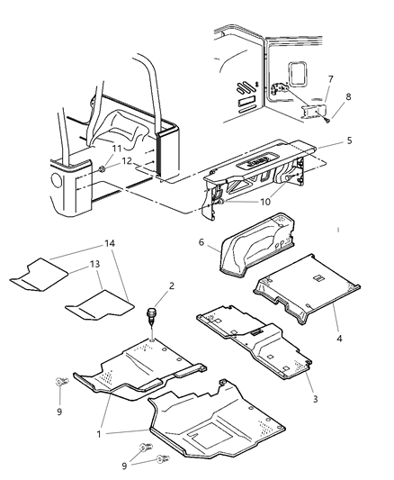 New 2006 Fits Chrysler Wrangler Rear Floor - Part # 5HG24XDVAE