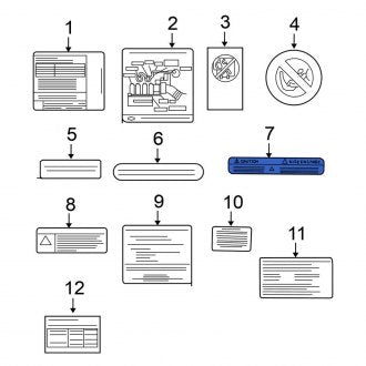 New Fits Nissan, Caution Label - Part # 990537Y000