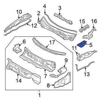 New Fits Nissan, Left Cowl Reinforcement - Part # 663638J000