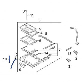 New Fits Nissan, Front Sunroof Drain Hose - Part # 913897Y01A