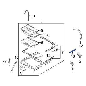 New Fits Nissan, Left Sunroof Opening Trim - Part # 913817Y010