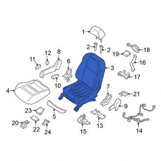 New OEM Front Left Seat Back Assembly Fits, 2019-2020 Nissan Maxima - Part # 87651-9DJ5A