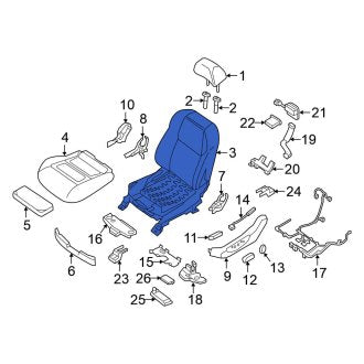 New OEM Front Right Seat Back Assembly Fits, 2016 Nissan Maxima - Part # 87601-4RB0A